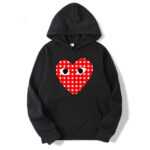 CDG White Dotted Heart Hoodie